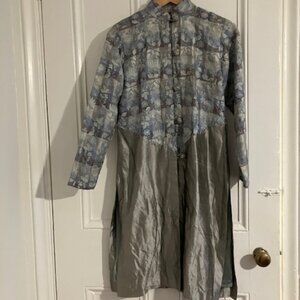 100% Silk Hand Embroidered Indian Kurta Top Dress